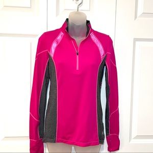 Mondetta Workout Quarter Zip Pullover Fuschia Pink MPG